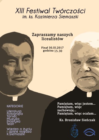 XIII FESTIWAL TWÓRCZOŚCI im. Ks. Kazimierza Siemaszki